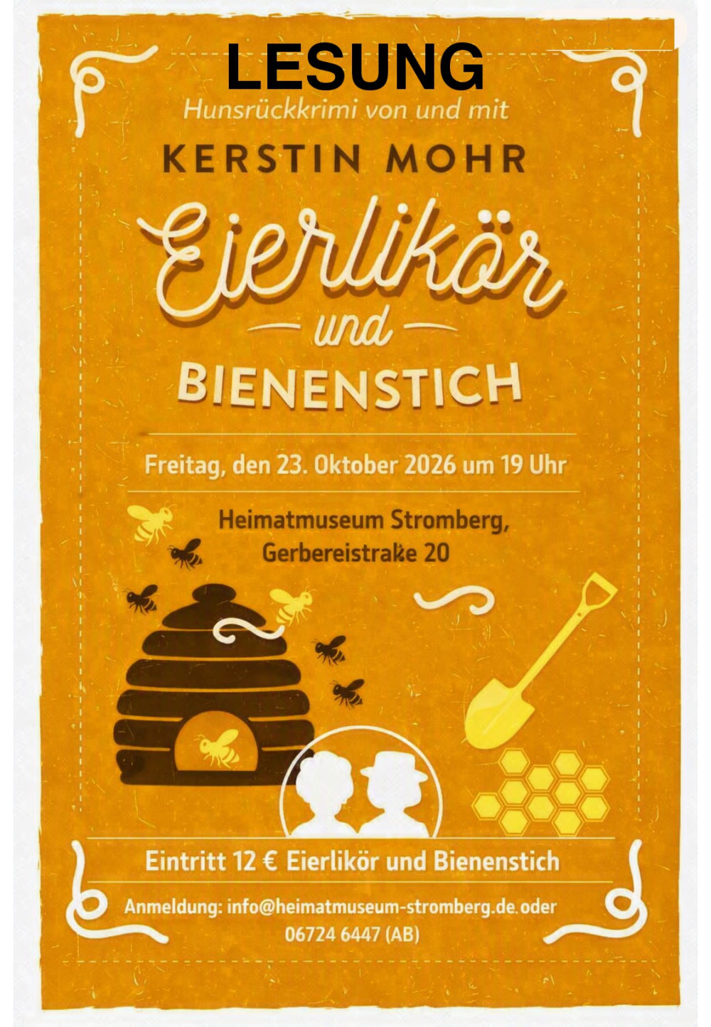 Hunsrückkrimi, Eierlikör und Bienenstich – Lesung mit Kerstin Mohr